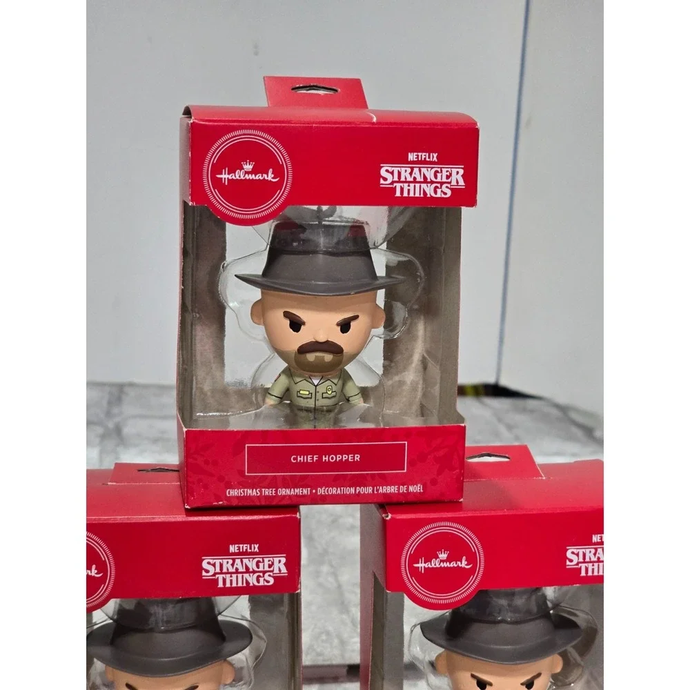 Lot of‎ 3 Hallmark Netflix Stranger Things Chief Hopper Christmas Tree Ornaments